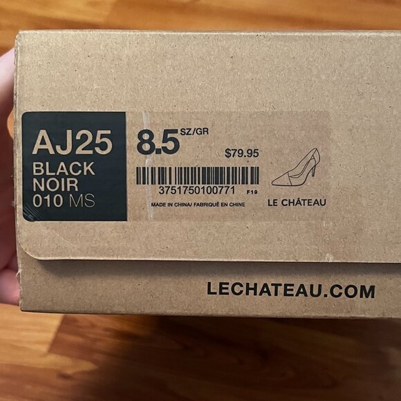 LE CHATEAU Black Suede Clear Side High Heel Pointed Toe Stilettos - Size 8.5 - Picture 11 of 12